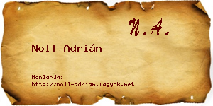 Noll Adrián névjegykártya
